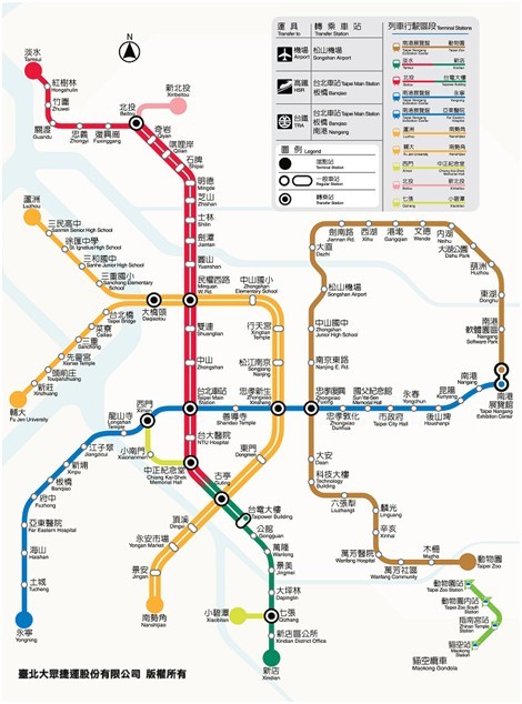 臺北地鐵線路圖